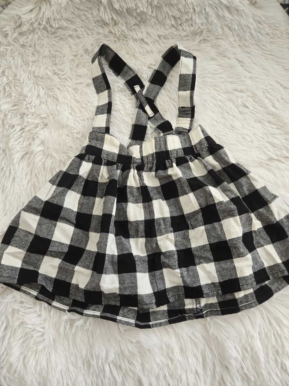 Carter's Black and White Gingham Suspender Skirt